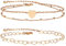 FLHEART Bracelets de Cheville pour Femme Acier Inoxydable Réglable - Chaine de Cheville Femmes Or Rose,Longueur Chaîne 21+5cm avec Pendentif Coeur Bracelet de Pieds，Raglable Bijoux Plage Ete Vacance