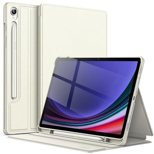 JETech Custodia per Samsung Galaxy Tab S9 11 Pollici con S Pen Holder, Sottile Folio Stand Protettiva Tablet Cover, Multi-Angolo Visualizzazione (Beige)