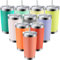 10 Pcs Insulated Tumbler with Lid and Straw, 20 oz Stainless Steel Tumbler Bulk Double Wall Vacuum Stainless Steel Travel Mugs Heat Spill Proof Coffee Cups for Cold or Hot Drinks (Multicolor)