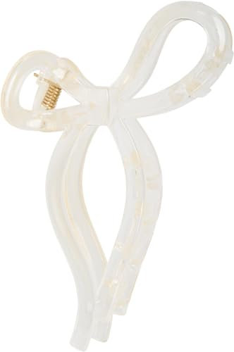 styleBREAKER Damen Haarklammer in Schleifen Form, Haarklemme, Haarspange Kunststoff Schleife, Haarschmuck 04027052, Farbe:Transparent