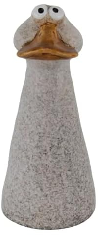 itsisa Zaunhocker Ente H: 21 cm aus Keramik - Zaun Deko Garten Teich, Tierfigur Pfostenhocker, Zaunfigur, Gartendeko, Zaunstecker