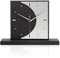Kreative Feder Standuhr „Silvermoon“ aus Holz – Schwarze Tisch-Uhr ohne Ticken (Silvermoon, leises Funkuhrwerk)