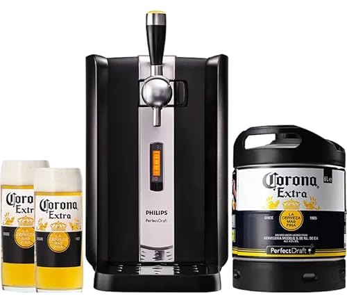 Pack tireuse PerfectDraft + 1 fût de bière + 2 verres + 1 Accessoire - Idée cadeau (Corona)