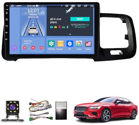 AZUIQIMENG Android 13 Radio Doppio Din Car Stereo Navigatore Satellitare Per Volvo S60/V60 (2011-2020) Navigazione GPS 9'' Unità principale MP5 Lettore video multimediale Ricevitore FM con WiFi DSP Au