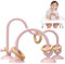 LYNSAN Baby Spielzeug Saugnapf Hochstuhl, Montessori Spielzeug, Sensorische Spielzeug Silikon mit Holzring, Babyspielzeug für Jungen und Mädchen Kindergarten Zuhause Babyzimmer, Rosa