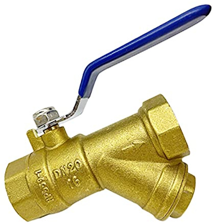 Kit Valvola a Sfera Valvola a Sfera con Filtro e Filtro con Valvola a Sfera in Ottone, 1/2 Dn15 Filettatura Femmina Valvola a Sfera con Filtro e Filtro a Y, Interruttore Della Valvola Di Ingresso Val