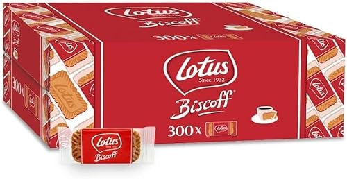 Lotus Biscoff Individually Wrapped Welcome Caramelised Biscuits Packs of 300 (1 Box (300 Biscuits))