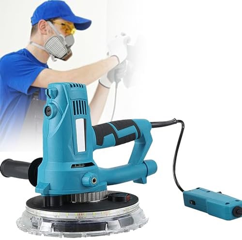 HSWOYEA Tellerschleifer, Trockenbauschleifer mit integriertem Absaugsystem, unterstützt Staubsaugen und LED-Beleuchtungssysteme, Der Schleifer zum Schleifen von Decken und Wänden,Sander+20SandPad