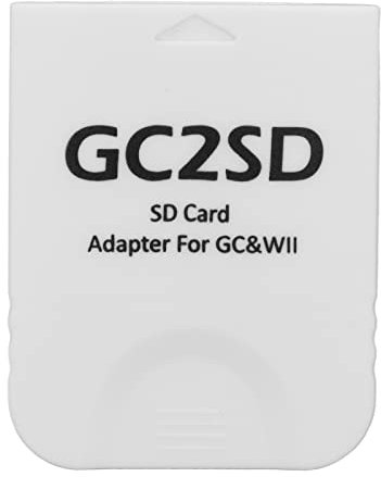 GC2SD Micro SD Card Adapter, Memory Adapter, Plug Play Video Game Suitable for Wii Console (White)