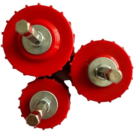 3 Pack 1/2 3/4 1 Copper Pipe Cleaner Set, Handy Sized Plumber Brushes, Cleans Copper/Bronze/Brass Pipes and Tubes for Plumbers and Industrial Purposes, For Power Drill 1/4” Tube Cleaning Brush