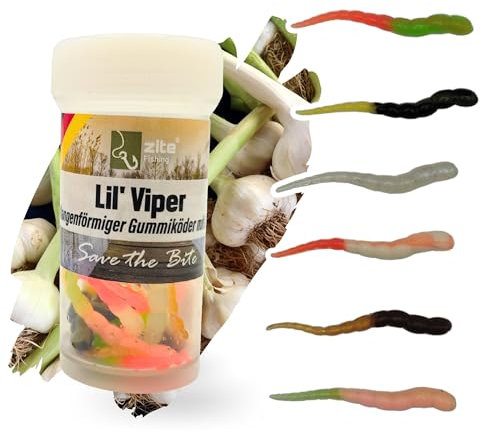 Zite Fishing Lil Viper Gummiköder Forelle Allround Mix Käse | 12 STK Forellen-Köder Gummi 4,5cm | Twitchköder UL Angeln & Sbirolino Fischen | Phthalatfrei & Handgefertigt