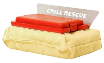 Grill Rescue Grillbürste – borstenfrei, robuster Grillreiniger für flache Oberflächen und Grillplatten, hitzebeständig, sicher für antihaftbeschichtete Oberflächen, Gusseisen und Edelstahl (Grillkopf)