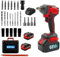 Avvitatore ad Impulsi Trapano Pistola con 2 Batterie da 68V 6AH 3000 Giri 500NM con Luce LED e Accessori