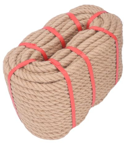 Hanfseil, 50 Meter Dickes Hanfseil, Gedrehtes Seil, Gedrehtes Sicherheits-Hanfseil für Handwerk, Gartenarbeit, Bündeln, Klettern, Hängematte (18mm)