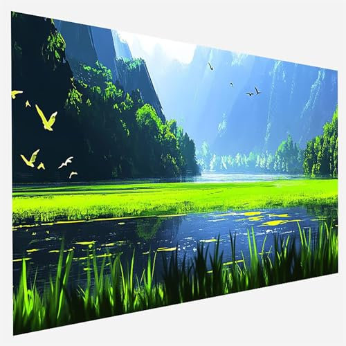 Peinture par numéros pour enfants adultes débutants-Peinture à l'huile à la main-Peinture Numero-Paysage Paint by Numbers-Tableau a Peindre avec Numero Adulte Décoration maison-30x60cm-Oiseaux L-B-L