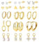 Diamday 12 Paar Hypoallergene Ohrring Set Für Damen 316L Chirurgenstahl Ohrringe Gold Ohrringe Creolen Piercing Ohr Gold Medizinische Creolen Ohrstecker Tragus Knorpel Helix Mehrfache Piercings