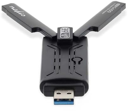 NEDIS Netzwerk-Dongle | Wi-Fi | AX5400 | 2.4/5/6 GHz (Triple Band) | USB3.0 | Wi-Fi Speed total: 5400 Mbps | Windows 10 / Windows 11
