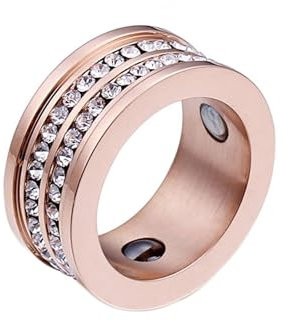 Wycian Eheringe 10Mm, Eheringe Titan Carbon Edelstahl Zirkonia Roségold Größe 54 (17.2) Rund 10mm mit Zirkonia Personalisiert für Mutter Jahrestag