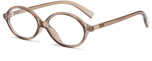 Long Keeper Ovale Blaulichtfilter Brille Damen 90er Jahre Ovale Brille Ohne Stärke Computerbrille Blaulicht Blockierende Anti Müdigkeit für PC TV Handy