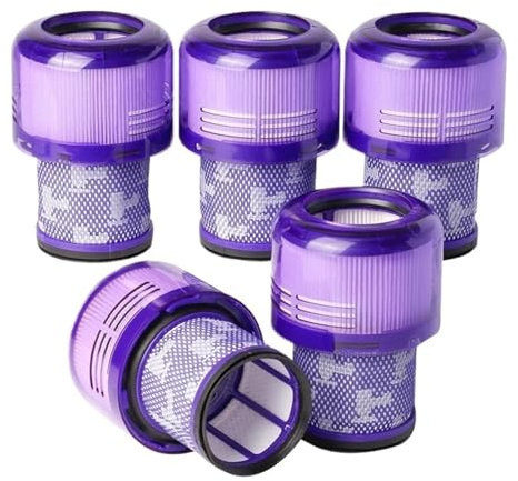 Repuesto De Filtro V11, Compatible Con Aspiradoras Dyson V11 V15 Detect, Repuesto 970013-02, Paquete De 5 Filtros Y 1 Cepillo De Limpieza.