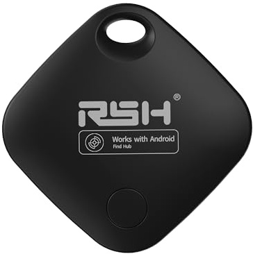 RSH Android Smart Tag - 1Pack, Schlüsselfinder Key Finder kompatibel mit Google Mein Gerät Finden APP (Android NUR), Bluetooth Finder für Gepäck/Taschen/Koffer/Brieftasche, Schwarz