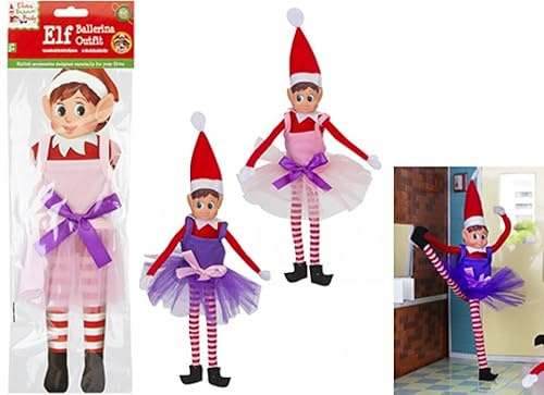Elves Behavin' Badly Elf Ballerina Outfit – 1 Random Design Sent at Random – Elf Clothes Costume for Christmas Elf Doll – Festive Novelty Accessory