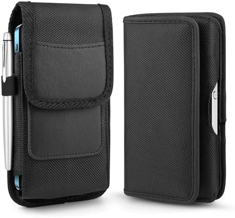 GZqiancang Horizontal/Vertikal Handy Gürteltasche,2 Stück,Schwarz,XXL | Universal Handytasche Gürtel mit Hüftclip und Karabiner,Kompatibel mit Den Meisten Mobiltelefonmodellen