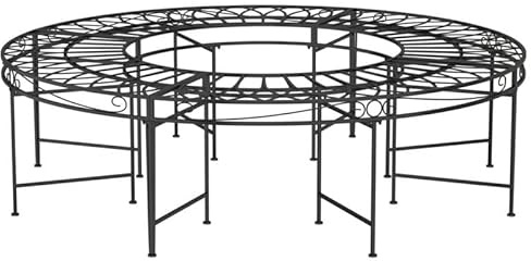 Eleganz Banc d'arbre rond Ø 160 cm en acier – Siège de jardin robuste pour l'extérieur – Parfait pour le jardin, la terrasse ou le parc – Durable et facile d'entretien