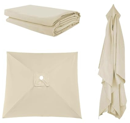 LIYI929GP Toldo De Recambio De Sombrilla 200 250 270 300cm 4/6/8 Varillas, Grandes Rectangular Parasol Canopy Reemplazar Tapa, BlancoGris Caqui Dosel De Replacement Para Jardín Mercado Playa