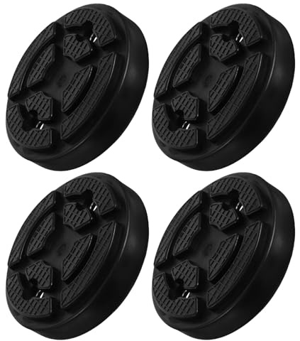 MERRYHAPY Almohadillas para Elevación de Dos Postes de Goma 2 Agujeros, 4 Piezas Redondas para Soporte Estable y Protección de Carrocería en Mantenimiento Automotriz