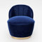PLAYBOY Cocktailsessel mit Goldfuss und Samtbezug in Blau Sessel aus Samtstoff, Polstersessel aus Samt, Lounge Stuhl, Chair, Retro-Design, Club-Stil