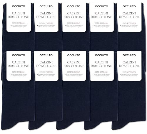 Occulto calze uomo 100% cotone pacco da 10-20 (modello: Ingo) 47-50 10 Paia | Marina