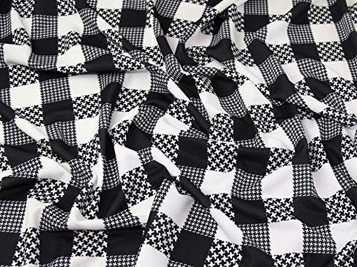 Minerva Crafts Scuba Crêpe-Stoff, Schwarz/Weiß, Meterware