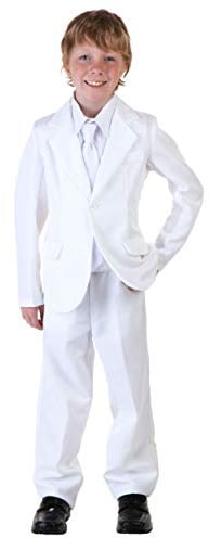 Child White Suit Costume, White Tuxedo Costume For Dress Up Outfit X-Small