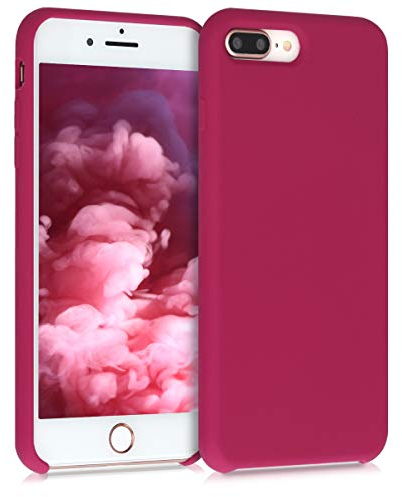 kwmobile Case Compatible with Apple iPhone 7 Plus/iPhone 8 Plus Case - TPU Silicone Phone Cover with Soft Finish - Pomegranate Red