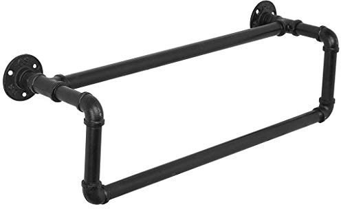 YHRJ Patere Bois Porte-Manteau Mural De Style Industriel, Crochet De Manteau d'art De Fer De Salle De Bains, Porte-Serviettes Décoratif De Conduite d'eau, Facile À Installer (Color : Black)