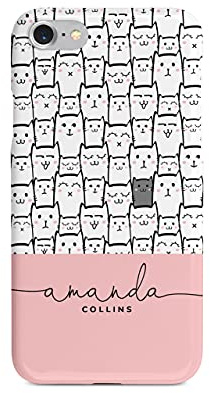 Tirita Personalised Phone Case Cover Compatible with iPhone 6 & 6s - Drawing Cartoon Kitten [02 - Lot of Cats Handwritten]