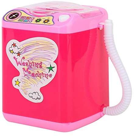Lavatrice con spugna per trucco, Mini lavatrice con spazzole elettriche, Mini dispositivo per la pulizia dei pennelli per trucco, per spazzole per trucco da donna per ragazze(red)