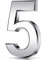 Queekay 3 Inch 3D Mailbox Numbers Self Adhesive House Door Numbers Waterproof Address Door Street Number Stickers for House Mailbox Apartment Hotel Door Room, Silver(5)