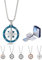 inSCINTILLE Collana Uomo Acciaio Ciondolo Rosa dei Venti, Lunghezza Regolabile 48-53 cm, Confezione Regalo Inclusa, Collanina Uomo Pendente, Catenina (Rosa dei Venti e Zircone - Blu)