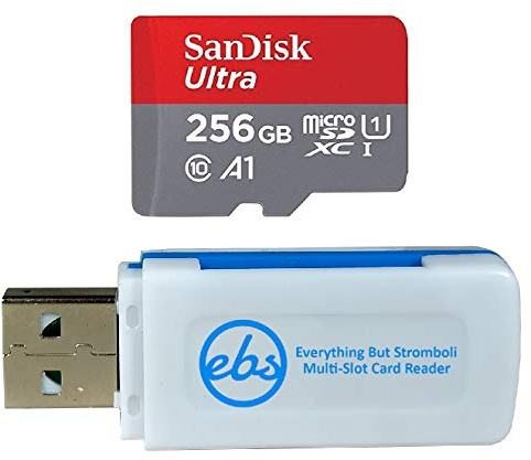 SanDisk Ultra Carte mémoire microSD 256 Go pour système de jeu Nintendo Switch OLED (SDSQUA4-256G-GN6MN) U1 UHS-I Classe 10 avec 1 lecteur de cartes SD et microSDXC Everything But Stromboli