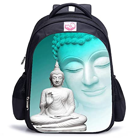 TXZSTGB Erwachsene Kinderrucksack Buddha Schulrucksack Student Kinder Erwachsene Freizeitrucksack （41x28x12 cm/16 Zoll） 3D gedruckter Rucksack
