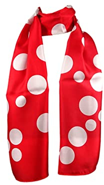 PB Pietro Baldini Tupfen Schal rot weiß Pashmina Schals Designs für Freizeit Abendkleid Hochzeit Freizeit - 30 x 140 - Rot