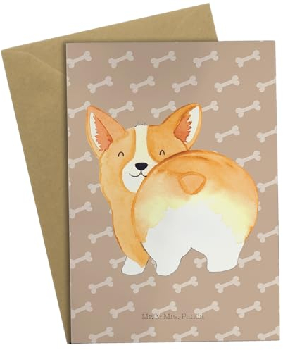 Mr. & Mrs. Panda Grußkarte Corgi Po - Geschenk, Geburtstagskarte, Glückwunschkarte, Hund, Haustier, Hundebesitzer, Corgie, Selbstliebe, Motivation,