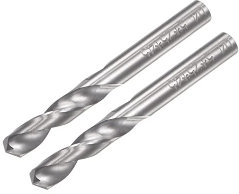 sourcing map Solid Carbide Drill Bits, 4.5mm C2/K20 Tungsten Carbide Jobber Drill Bits Straight Shank Drilling Tool for Stainless Steel Aluminum Iron Metal Plastic 2pcs