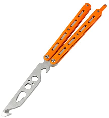 Andux Bottle Opener Stainless Steel Carry-on Folding Multitool (Orange)