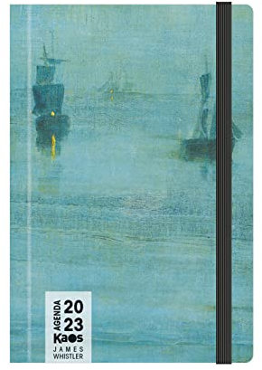 KAOS Agenda Settimanale 2023, 12 mesi con Planner, Medium 13x21 cm, Per Casa, Ufficio, Scuola, Università, Copertina Rigida, Elastico piatto, Segnalibro, Angoli arrotondati, Whistler, Notturno,P000580