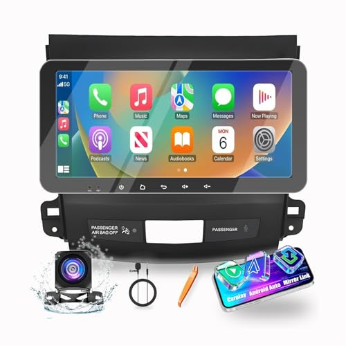 Automóviles CarPlay Android Auto Navegación Estéreo GPS Radio Cámara de Marcha Atrás 10.33 QLED Pantalla Táctil Tabletas Pad Reproductor de Medios Para Mitsubishi Outlander 2005-2012 Octa Core 2G+32G