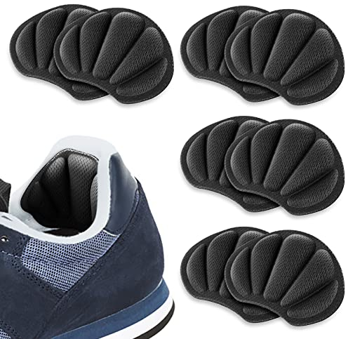 Sibba Fersenpolster Einsätze Griffe 4 Paar Schuhe High Heels Kissen Too Big Shoe Protectors Sticker Filler Pads Fußgewölbeunterstützung Innensohle Sohle Komfort für Frauen Herren (schwarz)