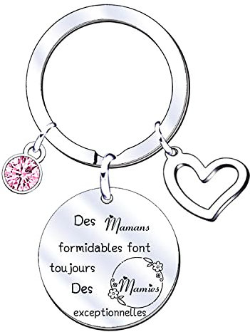 JRZDFXS Cadeau Maman Mamie Grand-mère Porte-clés Maman Mamie Femme,Cadeaux de fête Des Mères,Cadeau Anniversaire pour Mamie,Cadeau de Noël de Mamie (1)